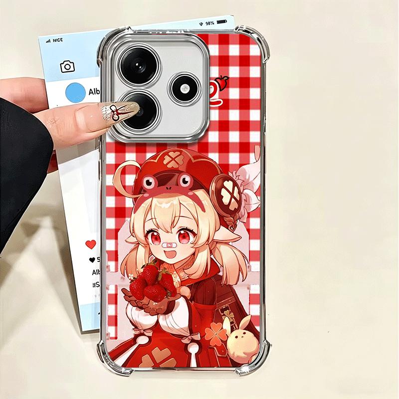

Чехол для телефона Genshin Impact Клее с покрытием для Xiaomi Poco X5 X6 X7 X8 Pro Max F8 Ultra F7 M8 M7 M5S Redmi 15C 15 14C 13C 13 X3 12C Xiaomi Redmi 12C