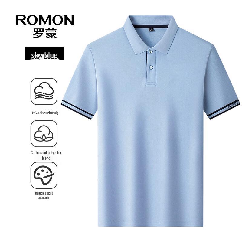 

Luomeng Men s Versatile Short Sleeve Polo Shirt 190