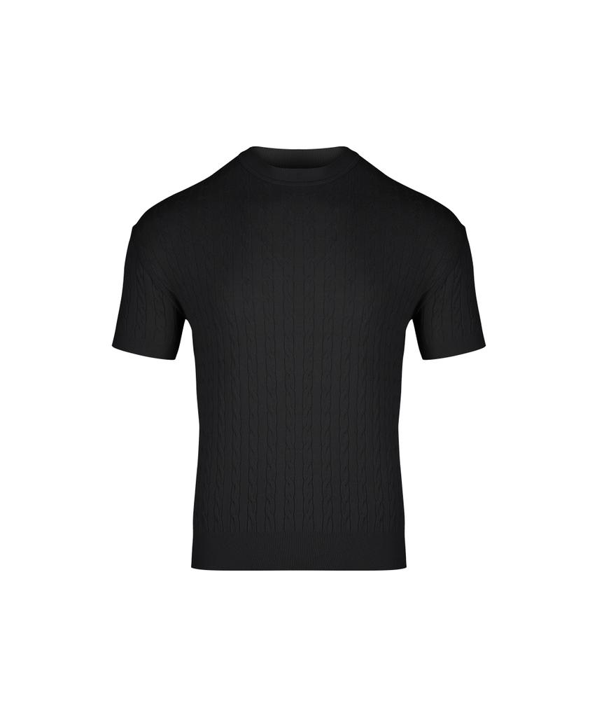 NINEZ Cable Short Sleeve Muscle Knit_3Color