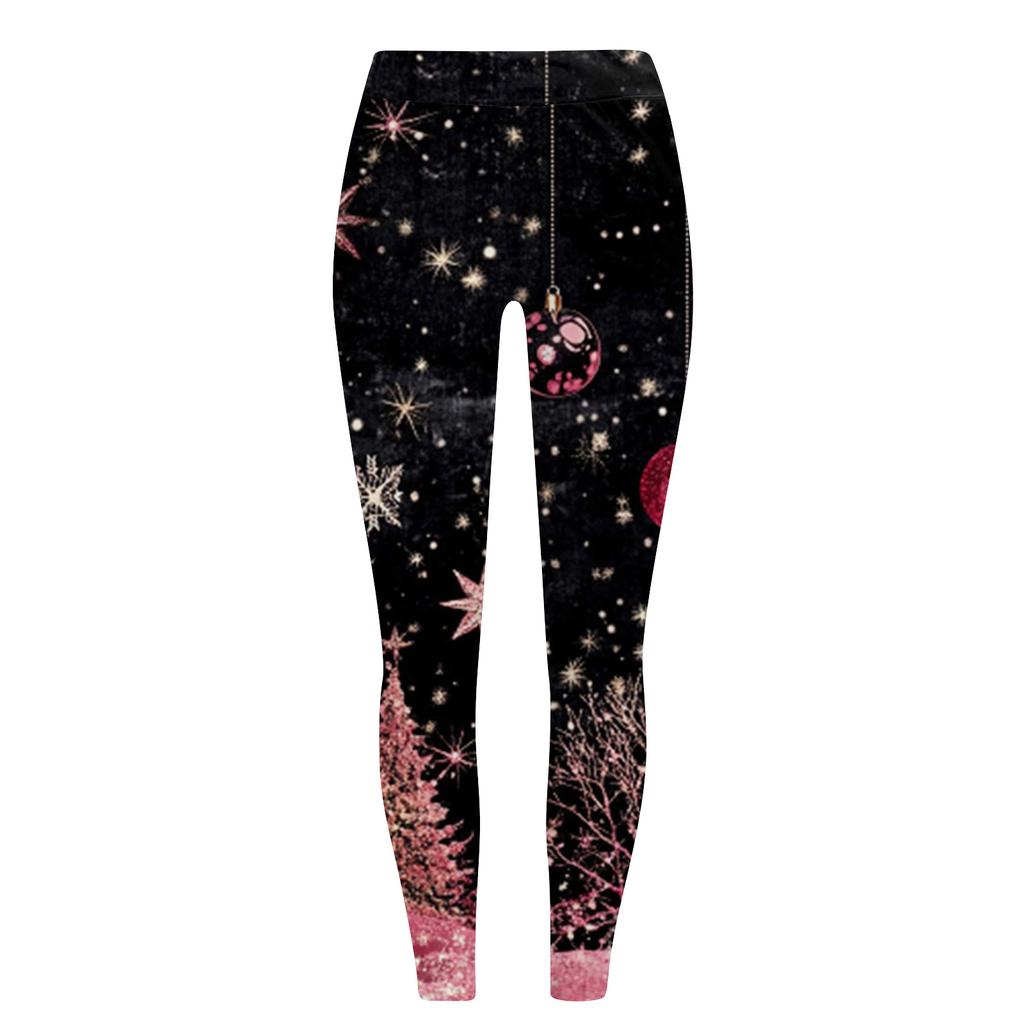 Damen Casual Mode Outdoor Halloween Bedruckte Slim Elastische Yogahose Cropped Hose