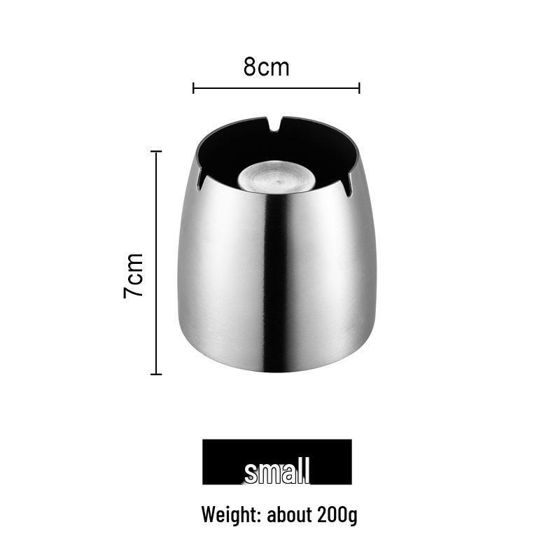 Thickened Stainless Steel Ashtray with Lid for Home, Cafe, or Hotel