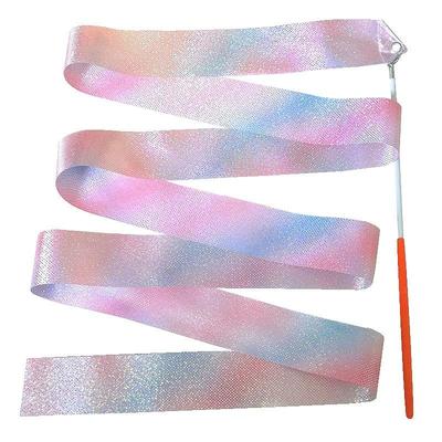 1pcs 2/4/6M Professional Glitter Dance Ribbon for Rhythmic Art Gymnastics Ballet Twirling Rod Stick Kids Training Equipment