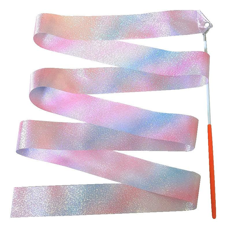 1pcs 2/4/6M Professional Glitter Dance Ribbon for Rhythmic Art Gymnastics Ballet Twirling Rod Stick Kids Training Equipment