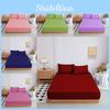 Color Mattress Solid Protector Pillowcase Bedspread Set Home Textile Accessories