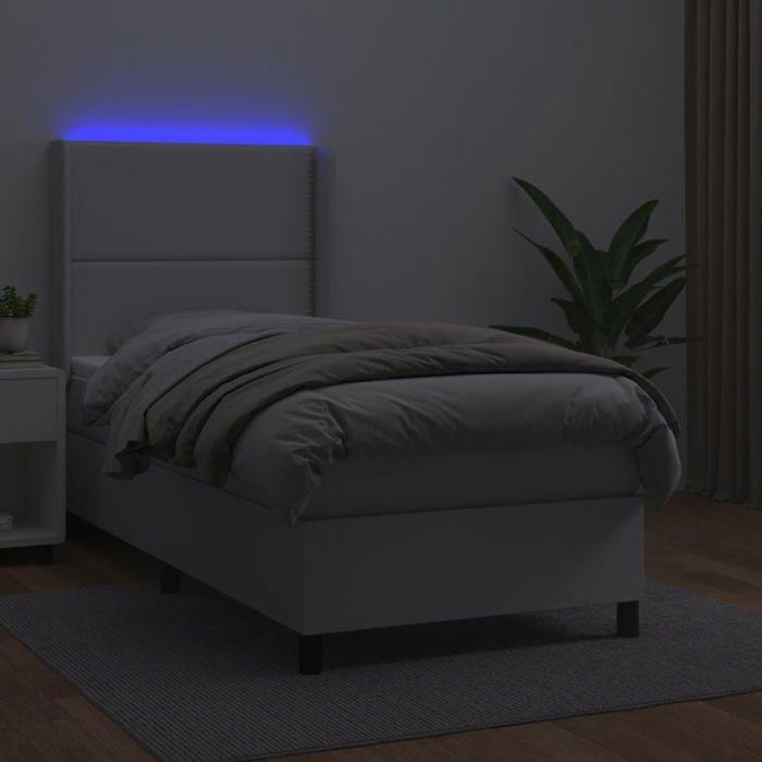 VidaXL Bed Slat Base with Mattress and LED, Upholstered Bed, Single Bed, Adult Bed for Interior Bedroom, 3139296
