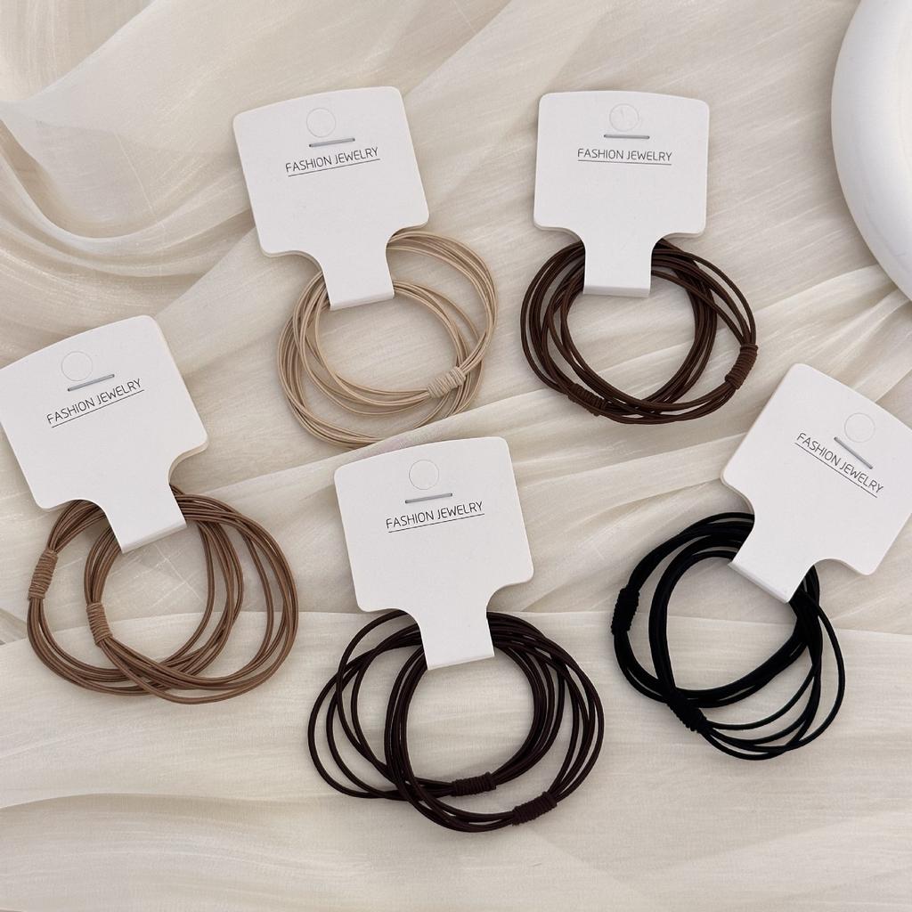 Hochelastischer Haargummi für Erwachsene, Mehrsträngiges Haarband, Basic und Vielseitig, Einfaches Haaraccessoire, Lederband