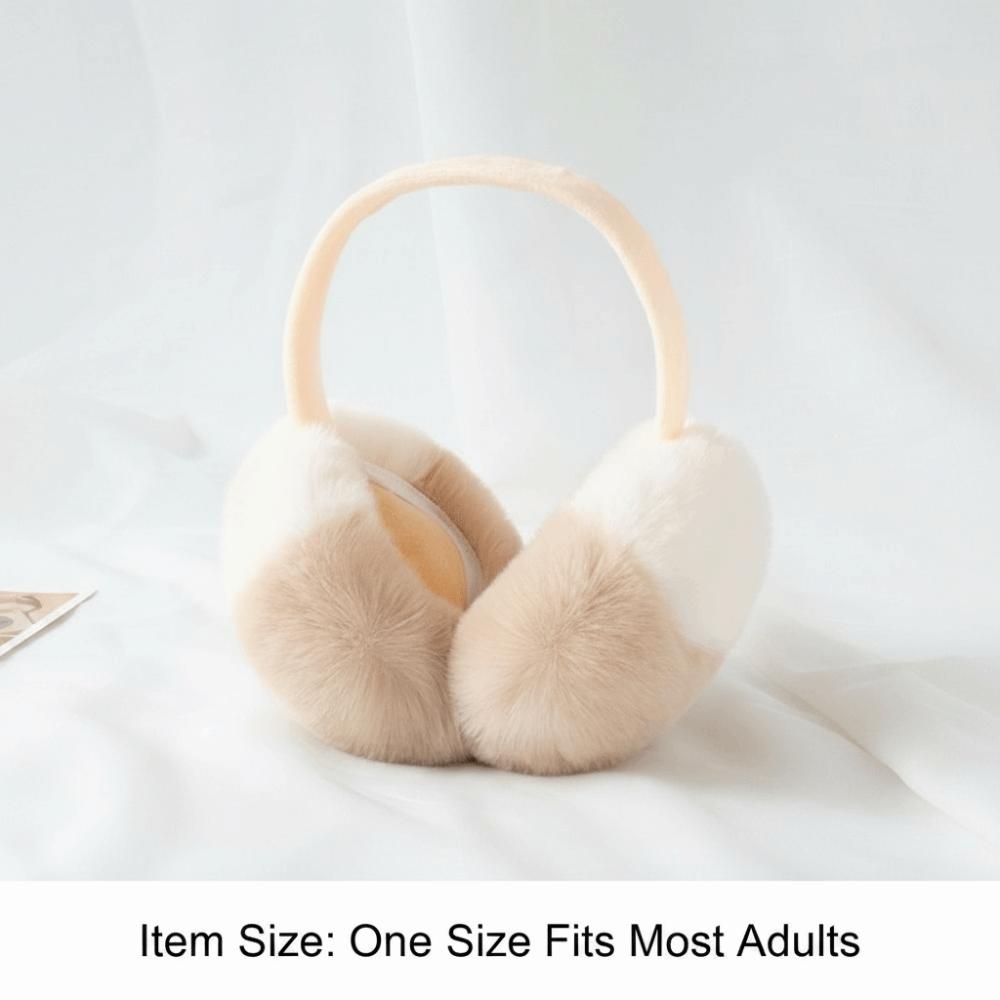 Windproof Faux Fur Ear Warmers Two Tone Foldable Earmuffs Stylish Thermal Ear Covers  Winter Season
