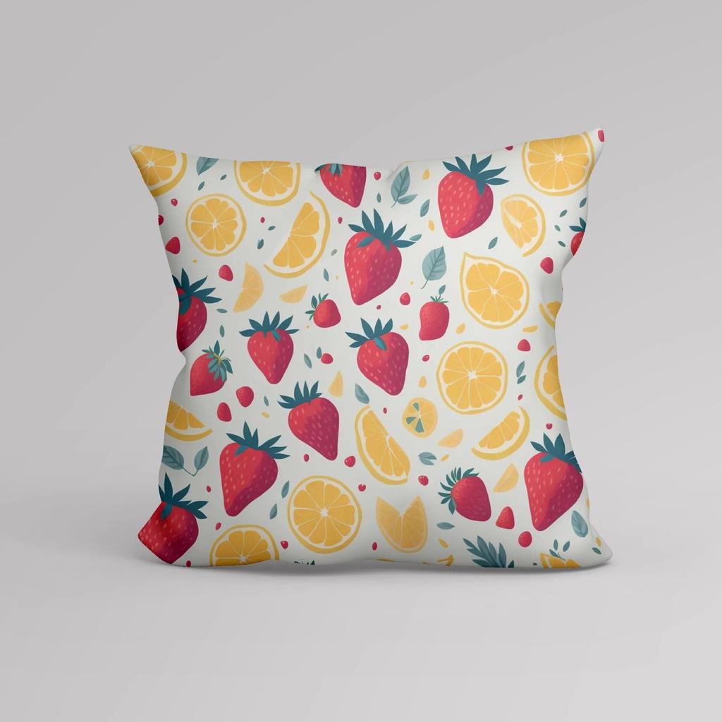 Luxury Home Decor Cushion Cover Office Sofa Cushion Cover Summer Fruit Lemon Strawberry Pattern Pillow Cover