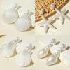 Shell jewelry, simple pearl earrings, geometric scallop conch earrings earrings wholesale