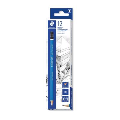 Staedtler Mars Lumograph 10H Pencils for Writing and 12 Drawing, Pencils, 100-10H12