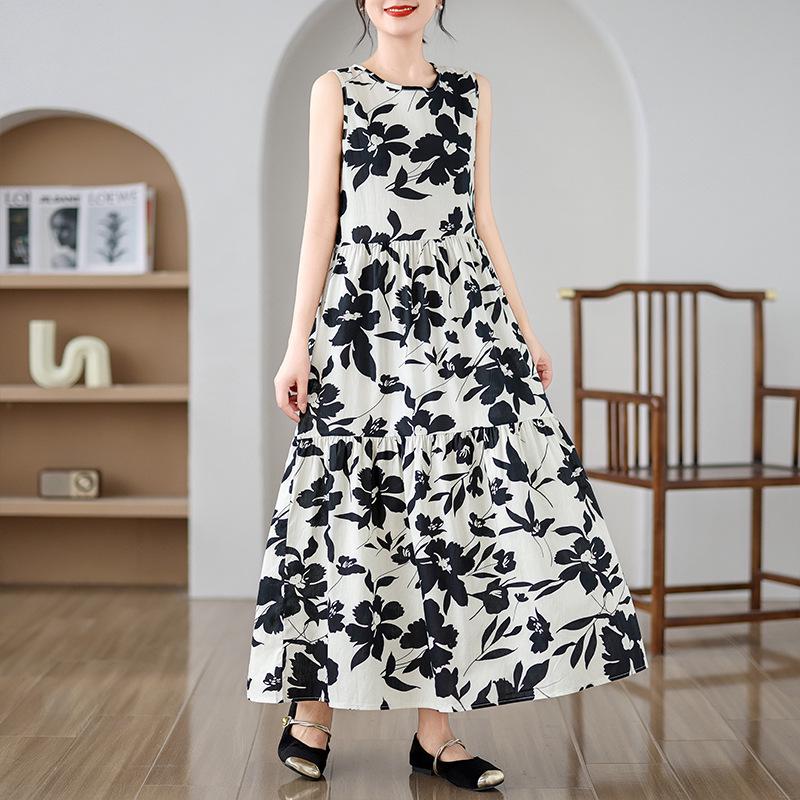 2024 Plus Size Women's Sleeveless Tank Top Long Dress - Simple Summer Style