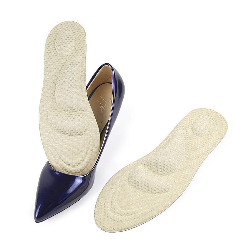 4D Grid Insoles, Plantar Feet, Sweat-absorbing, Breathable, Deodorant, High Heels, Soft Soles, Shock Absorption, Full Pads, Soft Men's Sports Running