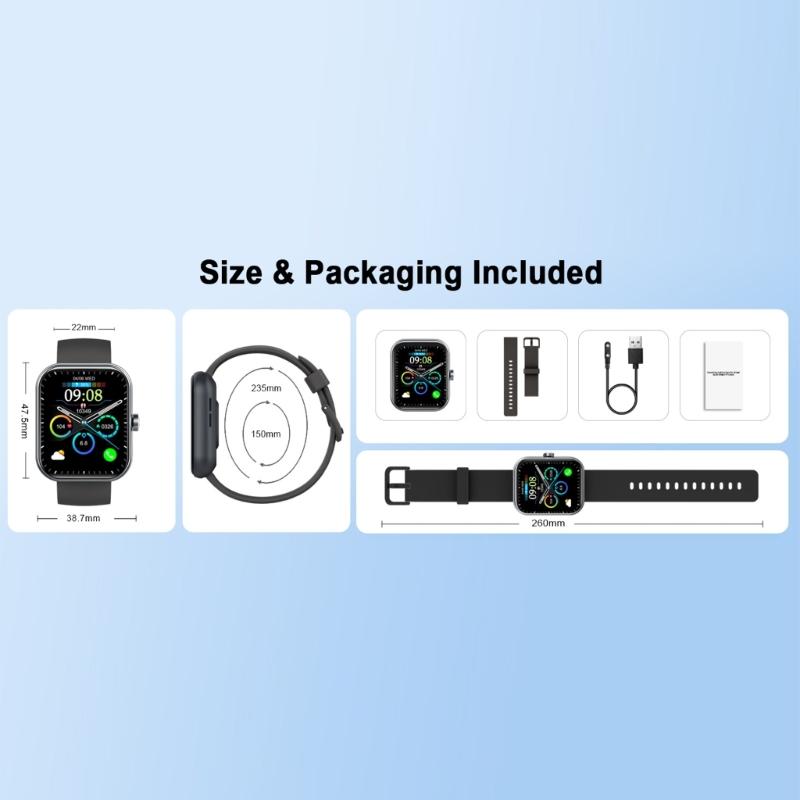 1.96Inch Touchable Screen Smartwatch with Customizable Watch Faces and Long Service Life for Indoor and Outdoor Use
