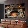 1Pcs Realistic Stone Fireplace Burning Decoration Background Winter Backdrop For Photo Studio Photo Booth Party