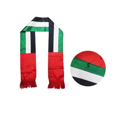Digital Print UAE Flag Scarf for Formal Occasion Satins Scarf United Arab Emirates Flag Shawl Arabian Sash for All Age