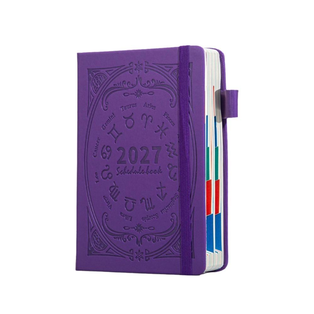 A5 2027 Constellation Pattern Calendar Notebook PU Leather Office Work Planner Office