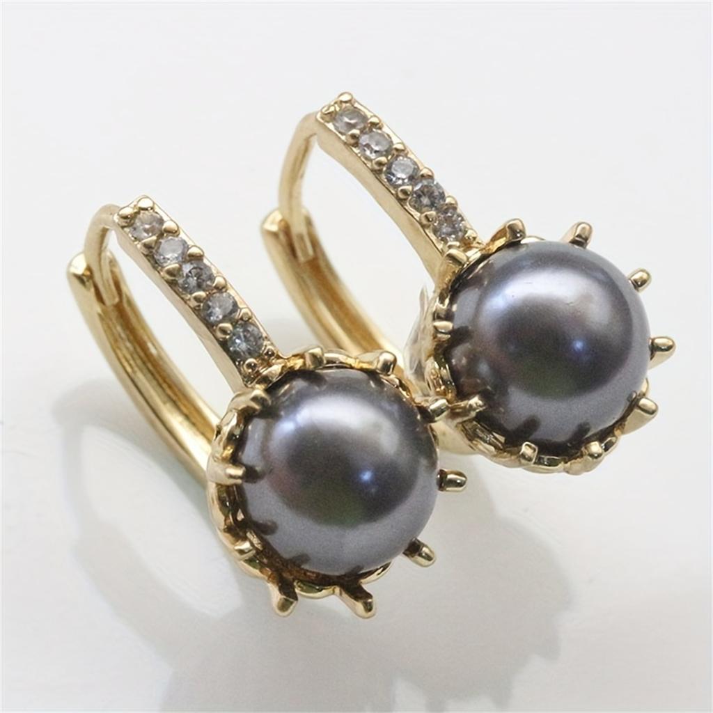 Elegant All-Season Artificial Pearl Dangle Earrings Inlaid Rhinestones Timeless Luxury Design for Daily and Special Occasions
