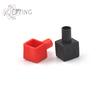 2PCS Universal Red And Black Square Motorcycle Battery Terminals Rubber Covers 13x 4mm