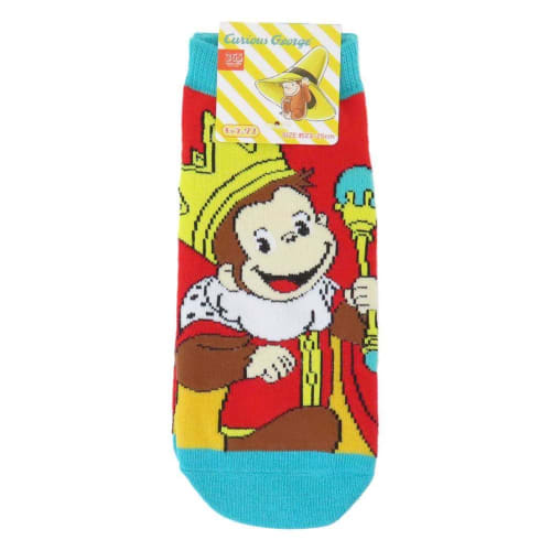 Small Planet Curious George Character Socks with Crown, Women's Sizes 23-25cm