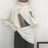 Rollkragenpullover für Damen, warm, dünn, lockerer Strick, weißer Pullover, gestrickt, Basic-Oberteil, zieht kintwear Frühling und Herbst