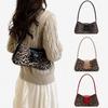 Versatile Large Capacity Underarm Bag Leopard Print Bowknot Design Handbag PU Leather Minimalist Armpit Bag Casual Wear