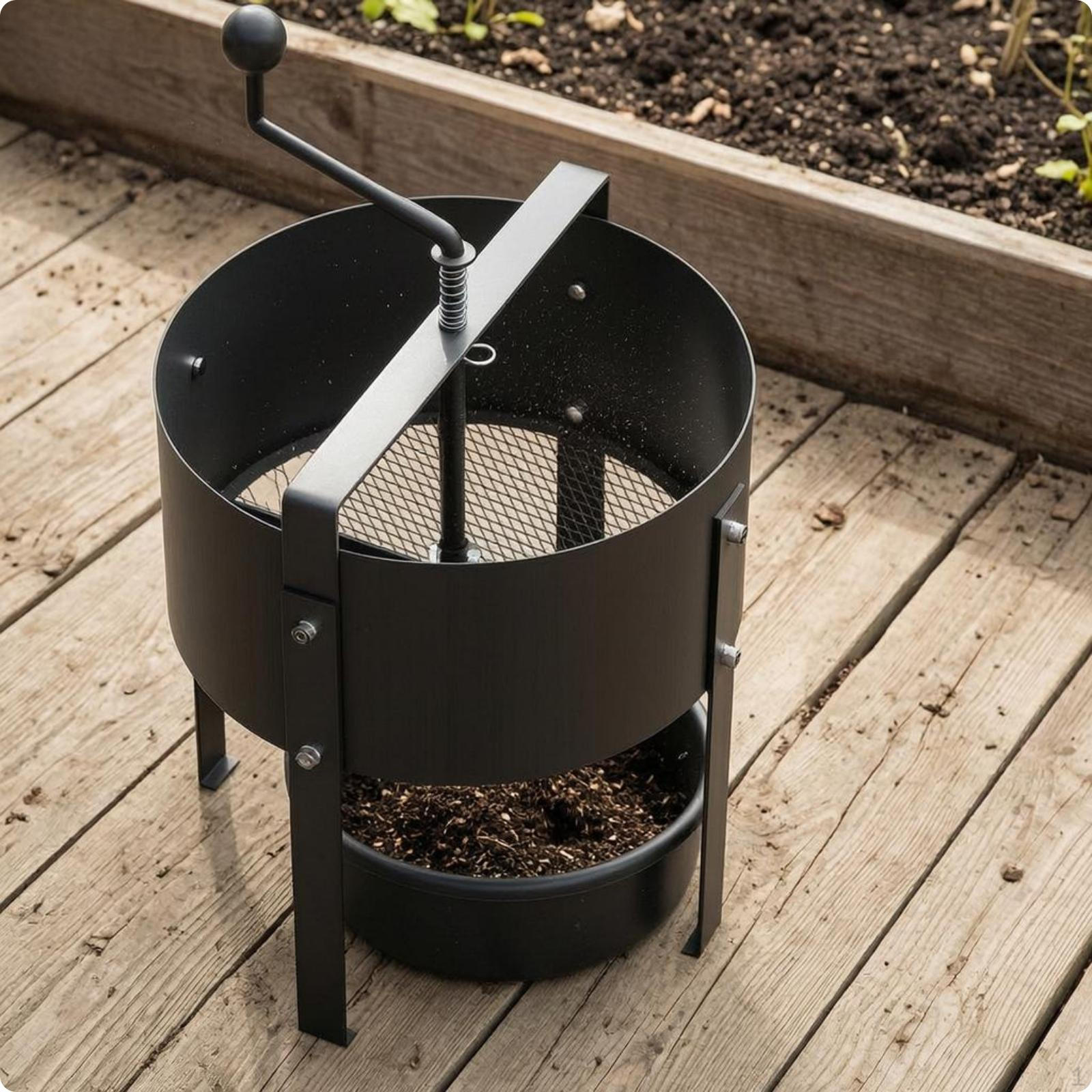 Rotary Soil Sieve ThreeLeg Support HandCrank