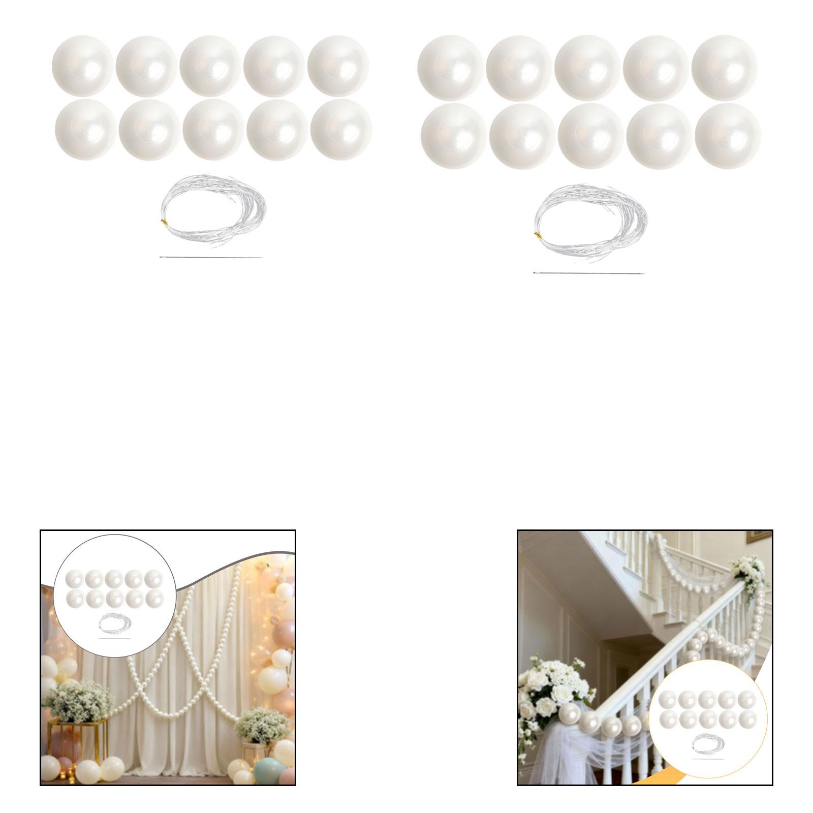 Faux Pearl Bead String Pendant Premium, Versatile Elegant, DIY Home Decor Hanging Decor, Simulated Pearl Bead for Indoor Outdoor 5.5cmx5.5cm