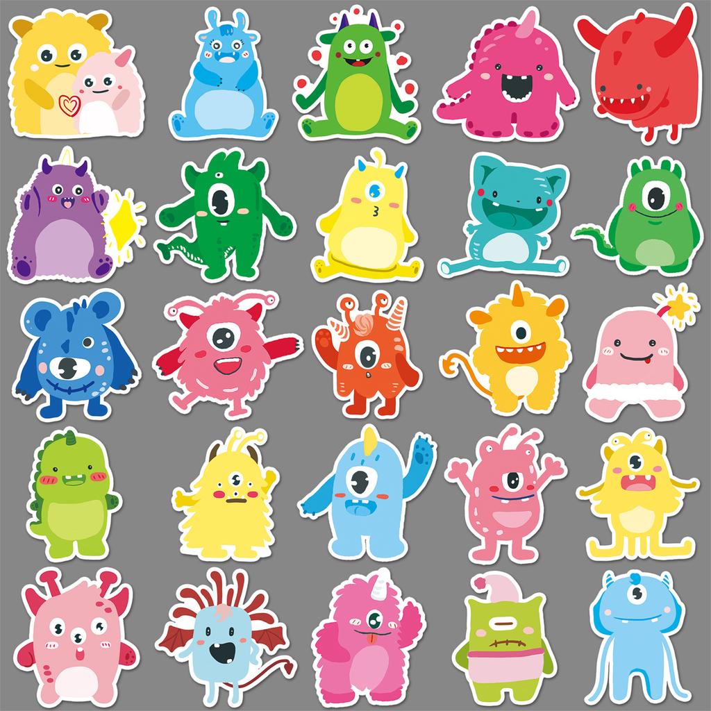 50 Pictures of Little Monster Graffiti Personality Non-infringement Cartoon Children's DIY Mobile Phone Case Suitcase Stickers Waterproof