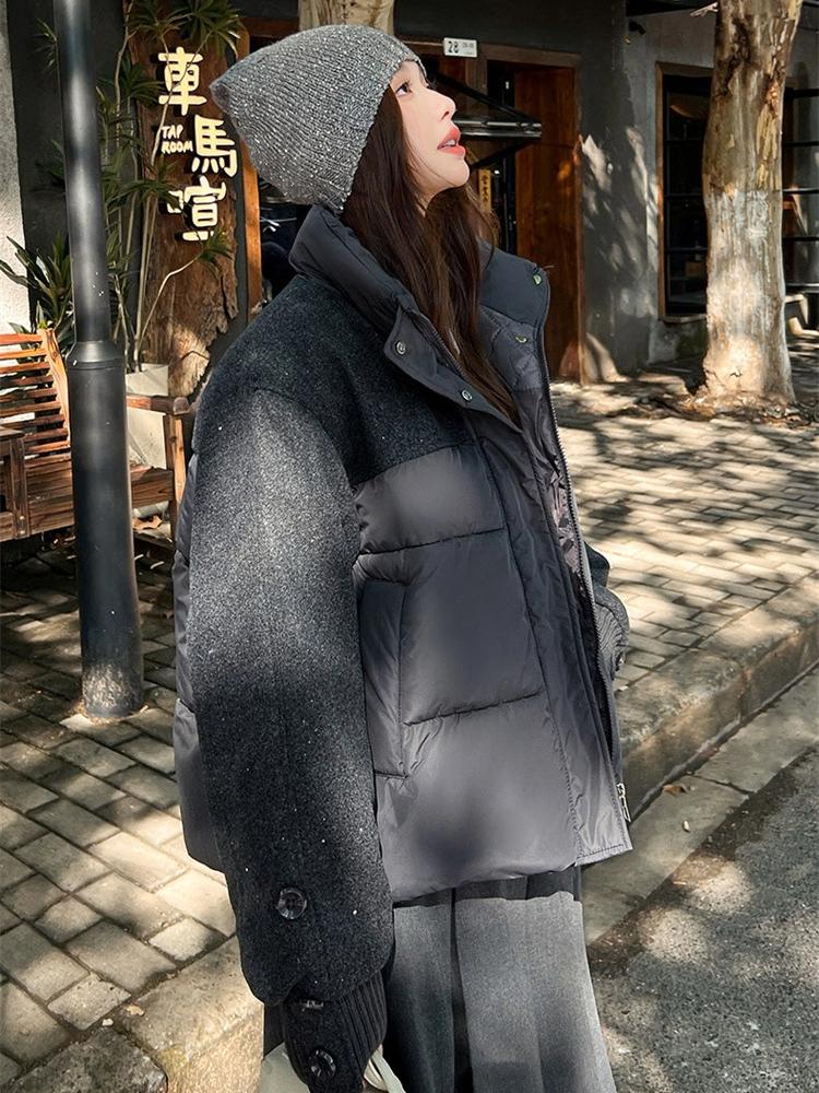 Short Stitching Thick Warm Top Winter Jacket