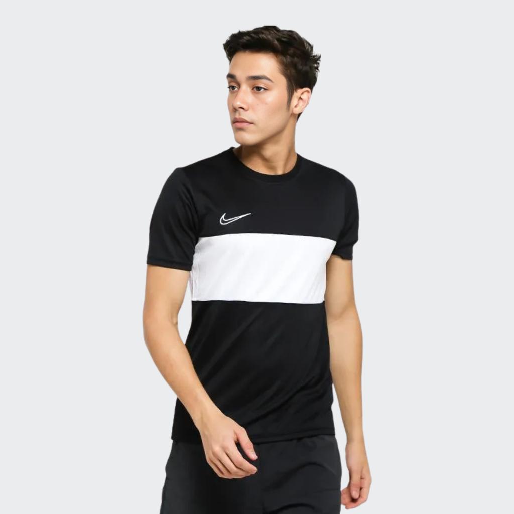 Nike Logo Printed Color Block Casual Breathable Short Sleeve T-Shirt Men Tops Black White AJ9999-010