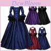 Victorian Medieval Dress For Women In Solid Color With Lace Paneling Perfect For Retro Fashion Characters Included)