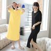 Modal Loose Nightdress Women's Summer Home Thin Casual Dress Ice Silk plus Size Slim Looking Short Sleeve Dress