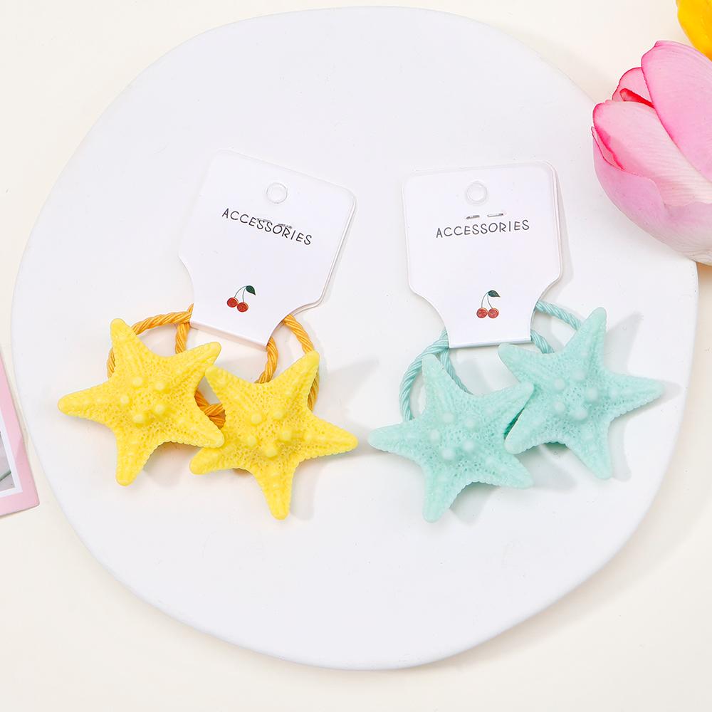 4Pcs New Pentagram Rubber Band Hair Ring Hair Clips for Kids Fashion Headdress No Harm to Hair Baby Hair Accessories Gift