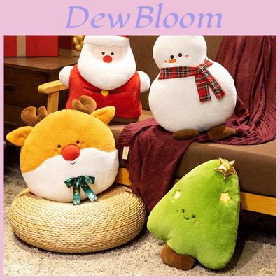 Cojín de Peluche de Papá Noel Navideño con Diseño de Dibujos Animados para Decoración Festiva