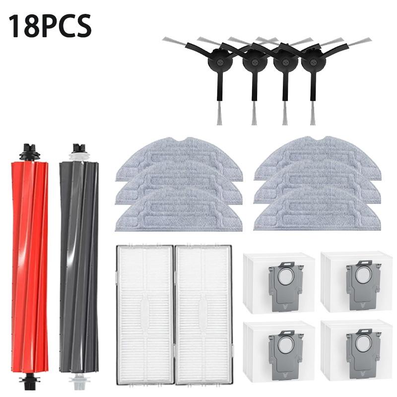 24 pieces of accessories for Roborock S8 / S8+ suction robot with 2 main brushes 6wipes 6 filters 6side brushes 6cleaning brush