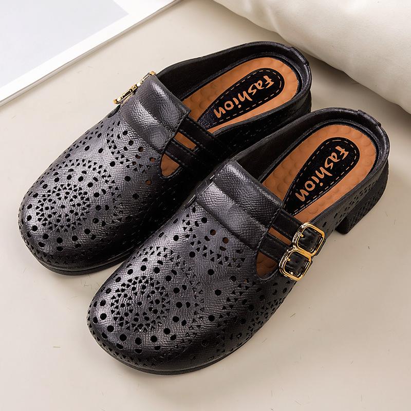 

Женские ретро летние уличные шлепанцы с плоской подошвой и открытым носком 38-39