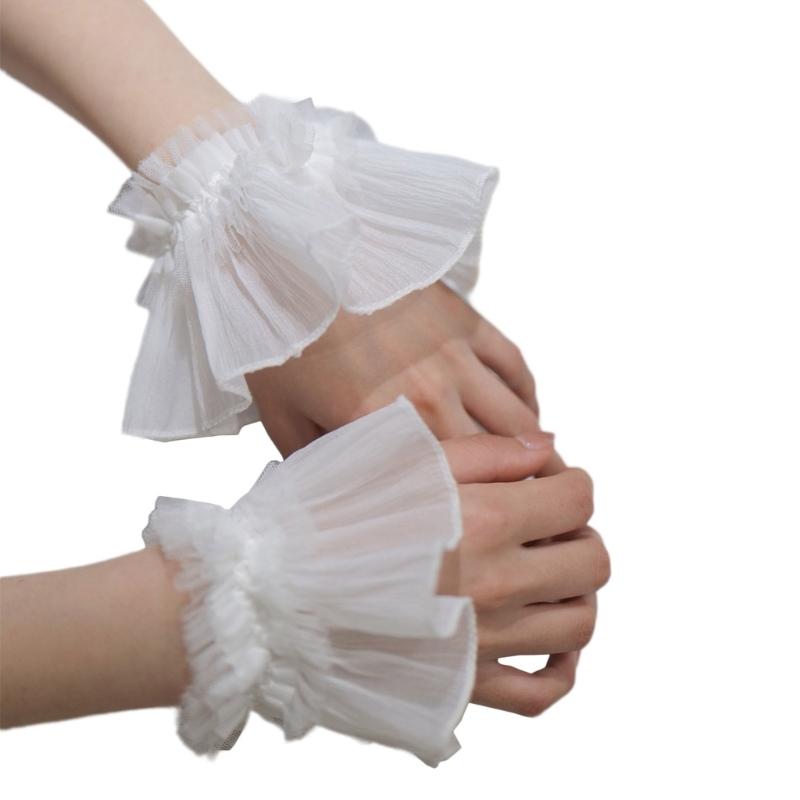 Perfect Match Removable Wrist Cuffs Flared Cuffs For For Hoodie Sweater False Sleeve Ornaments Detachable Sleeves Cuffs Tulle