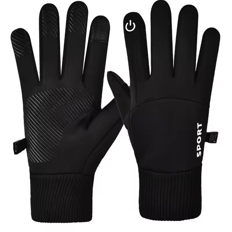 Winter Cycling Gloves Windproof Thicken Fleece Thermal Full Finger Ski Gloves Waterproof Touchscreen Motocycle Driving Gloves