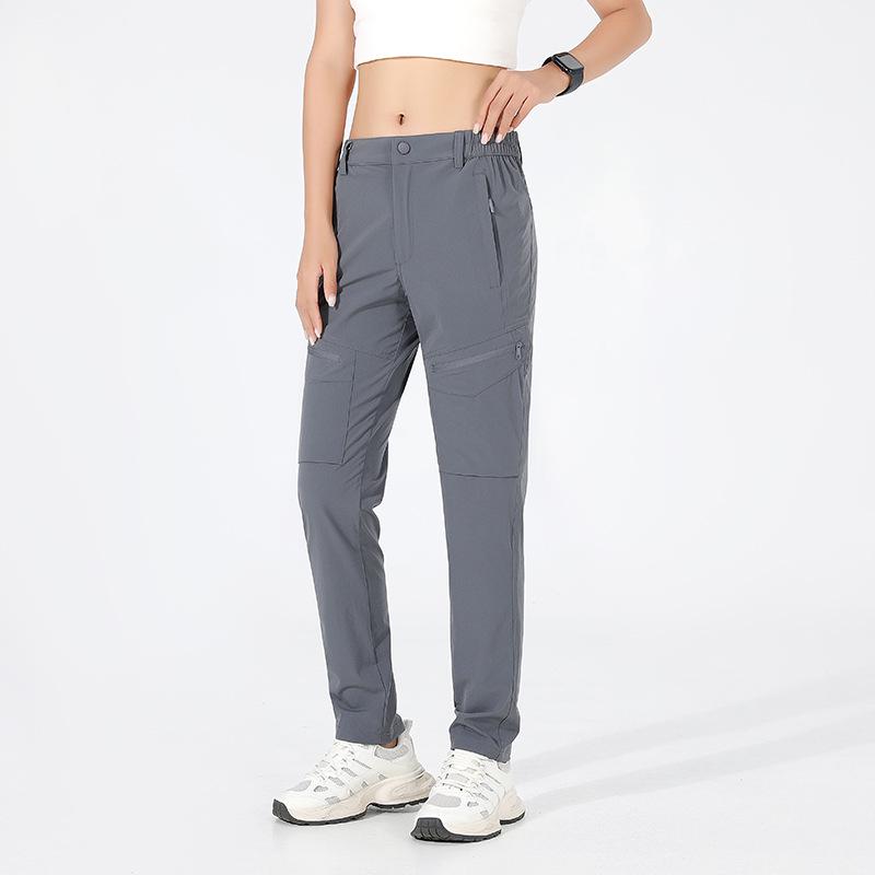 Unisex Quick-Dry Ice Silk Trekking Pants - Summer Outdoor Straight-Leg Casuals for Hiking and Mountaineering