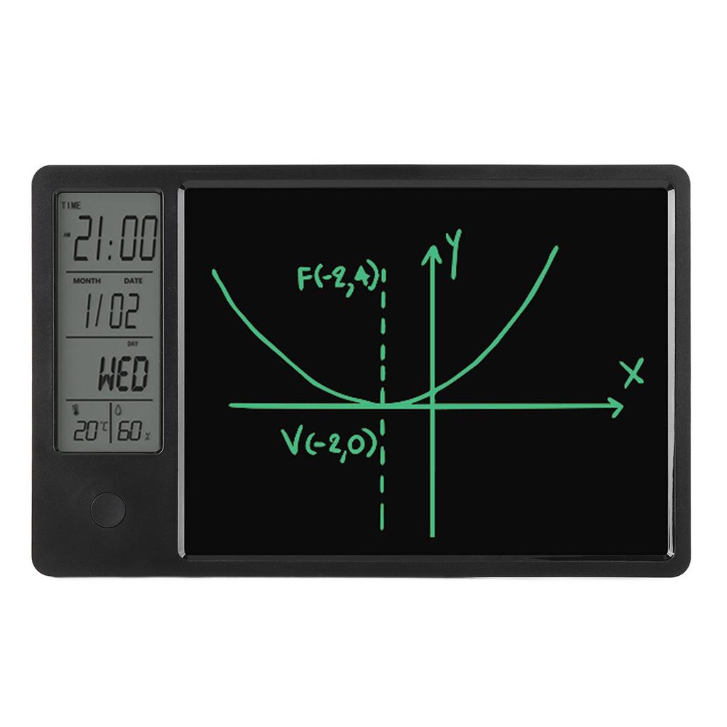 Electronic Desktop Calendar with Erasable LCD Writing Tablet Digital Clock Date Display Desktop Calendar for Home Office