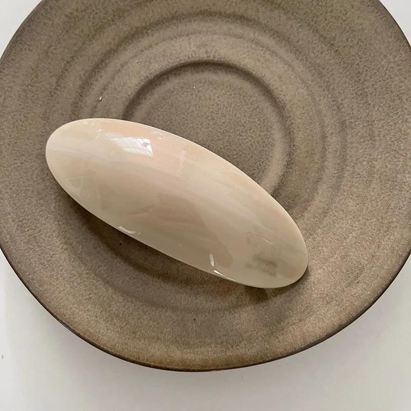 Essigsäure-Haarspange, Federspange für Mädchen, große Haarnadel, Kopfbedeckung, glänzende elliptische Bogen-Haarnadel, Haar-Accessoires