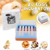 12V 20 Eggs Intelligent Full-automatic Egg Incubator Hatcher Electronic Hatching Machine For Chicken Duck Transparent