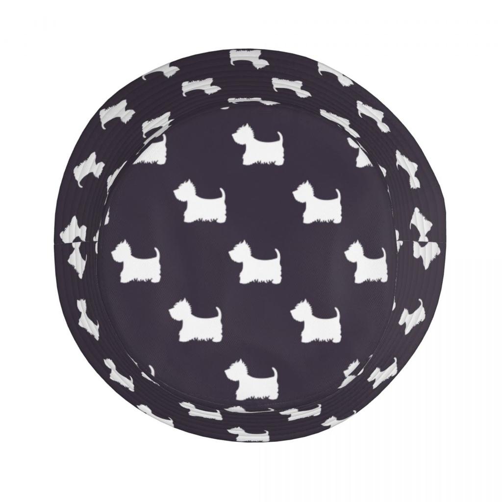 West Highland Terrier Westie Bucket Hat Hot Summer Headwear Dog Fishing Fisherman Cap for Outdoor Sports Unisex Irish Country Hat