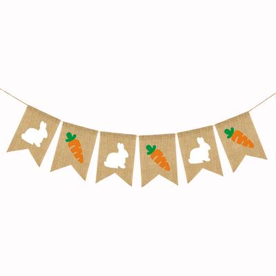 Dekoracje Baner Happy Easter Party Supplies Serpentyny Jaskółczy Ogon Urocza Wisząca Ozdoba Prezenty Rekwizyty do Zdjęć Juta Ściany Dom