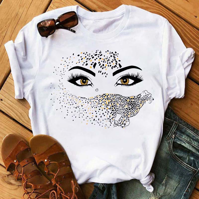 Hairdresser Fashion Graphic Women's Top, Kavai Eyelash Stamp Women's Eyelash T-shirt, Interesting Makeup T-shirt Women's T-shirt