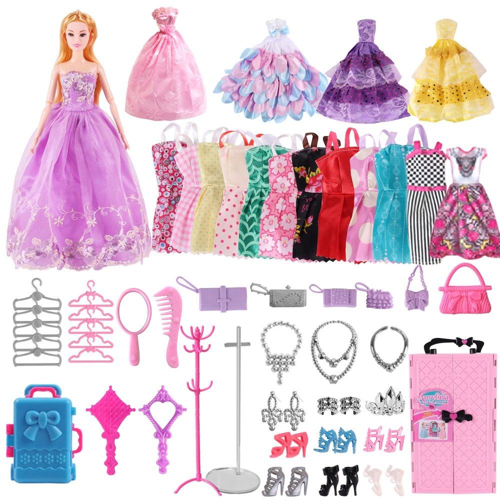 Children's Dressup Wardrobe Wedding Dress Doll Playing House Toy Birthday Gift