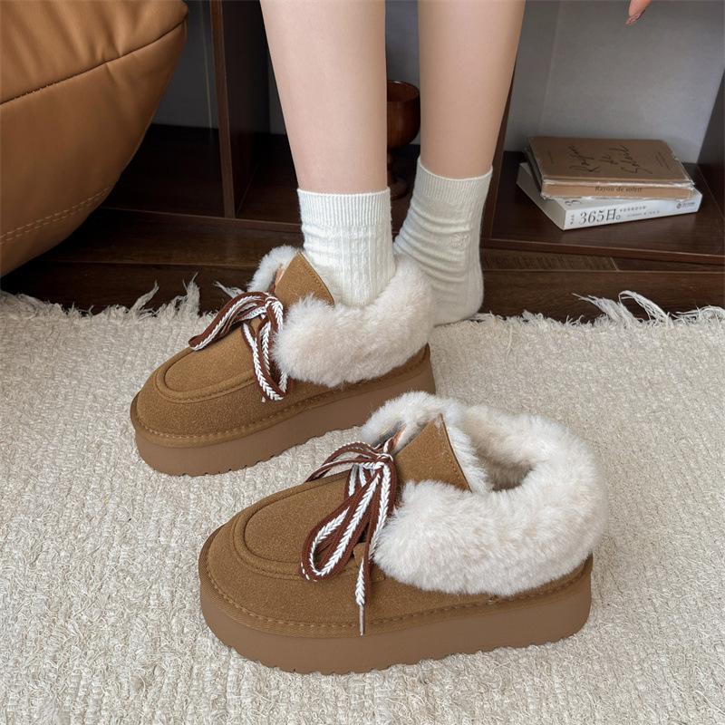 Snow boots women's 2025 new winter velvet thick-soled Martin boots with integrated non-slip and heightening thermal cotton shoes