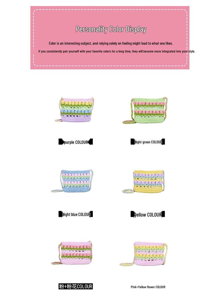 Regnbågstulpan DIY-kit: Handstickad Sommar Dopaminväska - Axel/Crossbody