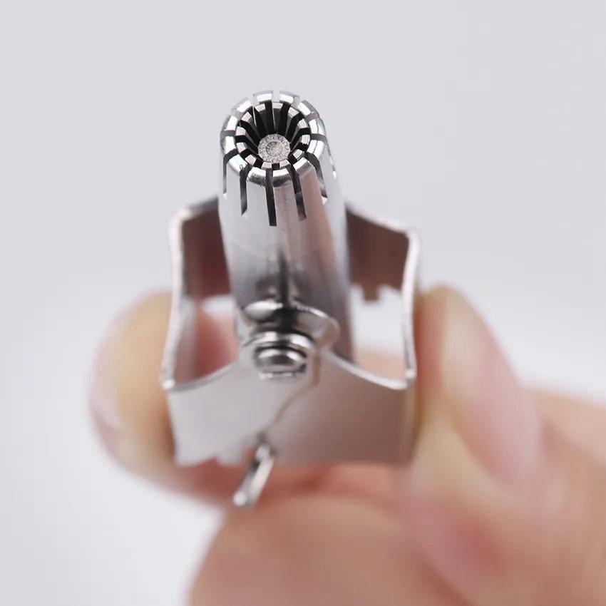 1 szt. Trymer do włosów w nosie dla mężczyzn, stal nierdzewna, ręczny trymer, odpowiedni do golenia włosów w nosie, zmywalny, przenośny trymer do włosów w nosie