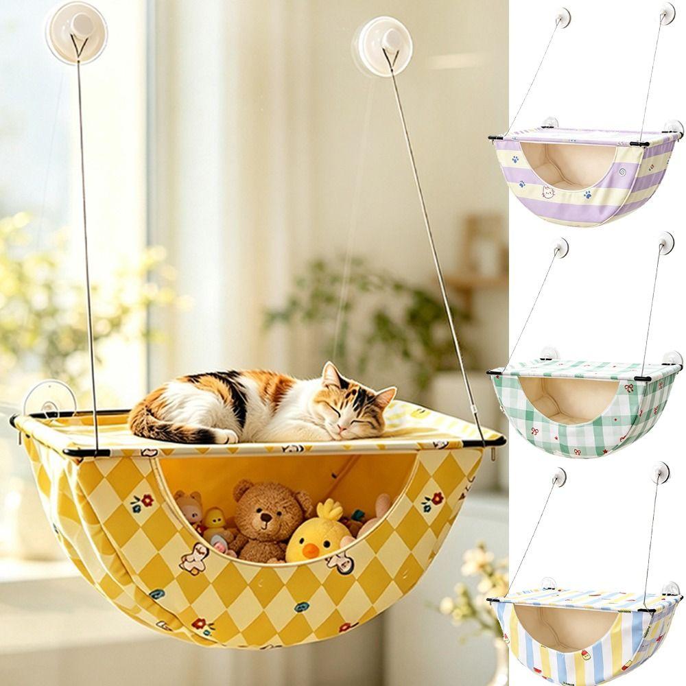 Removable Cat Hammock Heavy-Duty Window Cat Bed Space-saving Hanging Cat Nest Home